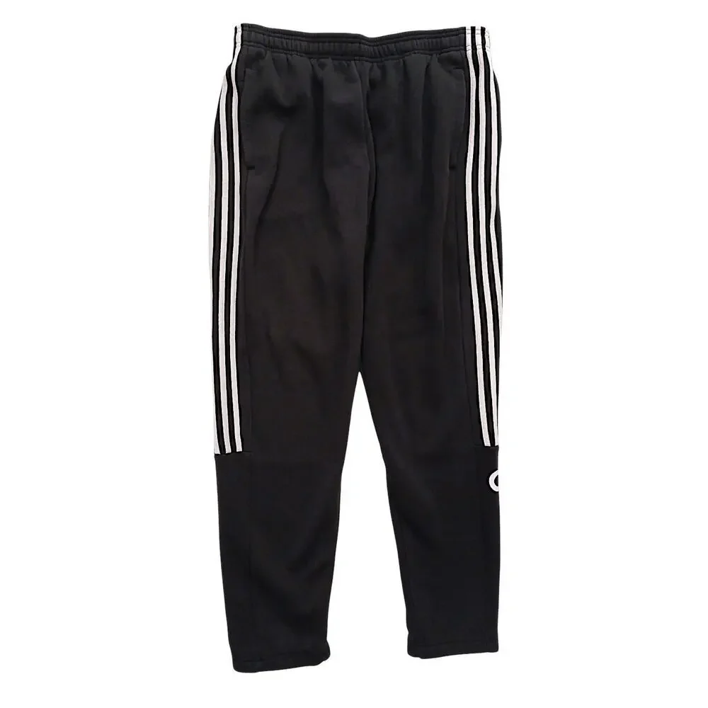 Adidas Essentials Linear Tapered Pants Joggers Mens XL Black White Stripes Logo